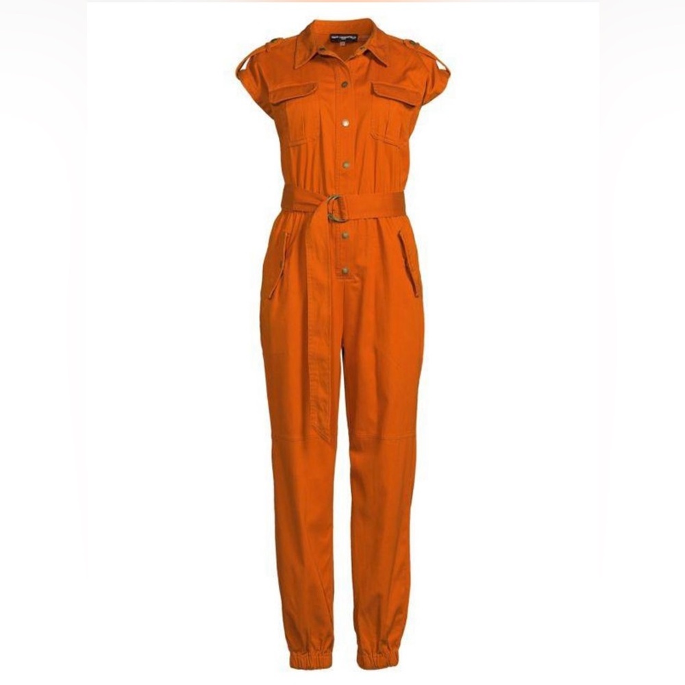 NWT Orange Karl Lagerfeld jumpsuit with belt
